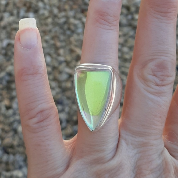 New Men's Rainbow Fire Topaz 925 Silver Ring. - Picture 5 of 7